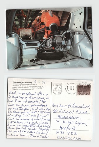 Postcard vw factory - -,