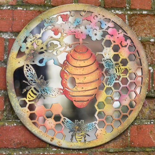 Rustic bee hive mirrored - rustic,