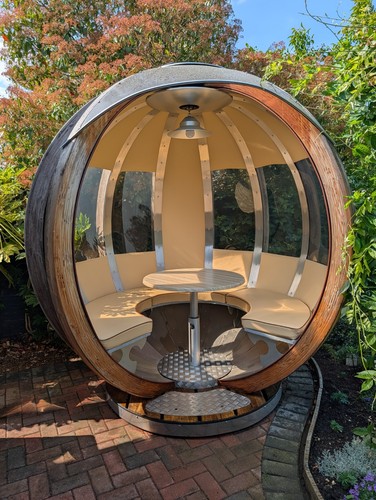 Ornate rotating garden pod - rotating, pod,