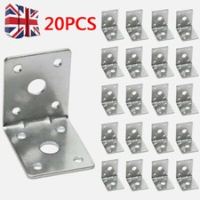 20Pcs Reinforced Brackets Heavy Duty Metal Galvanised Corner Brackets L Shape UK