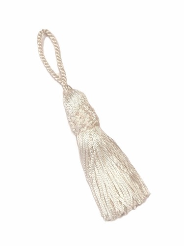 Ivory white silky - ivory, tassel