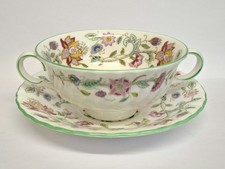 MINTON HADDON HALL BONE CHINA SOUP CUP & SAUCER.