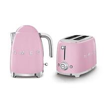 SMEG KETTLE  & 2 SLICE TOASTER Set 3kw 3Kw Stainless Steel in PINK