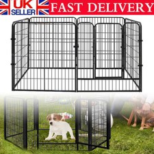 Pet Dog Pen Metal Puppy Playpen Panel Run Cage Fence Enclosure Indoor Outdoor