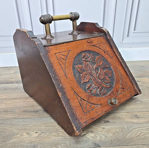 Antique edwardian coal scuttle - antique,
