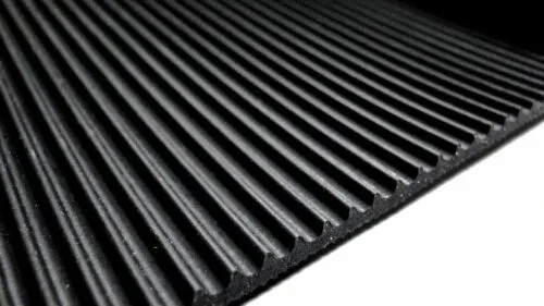 Fine ribbed black - ribbed, mat