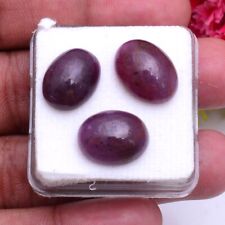 3 Pcs Natural African Ruby Unheated 14mm-16mm Cabochon Stunning Loose Gemstones