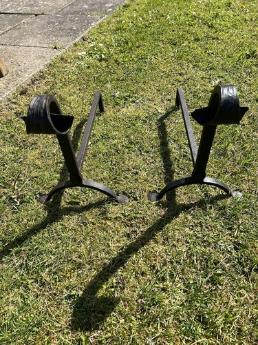 Pair large vintage cast - pair,