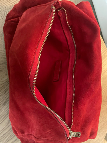 Zara red suede large - zara,