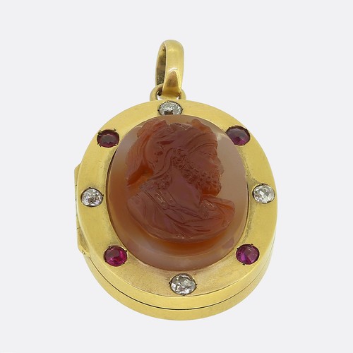 Victorian carved agate - victorian, ruby