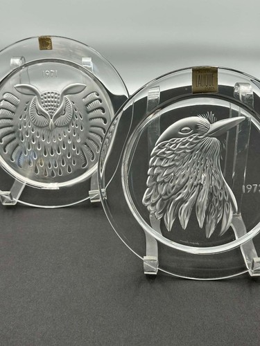 Lalique crystal plates set - crystal,