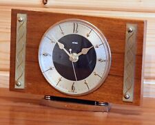 VINTAGE 22cm Metamec Mantel Clock - Retro Clock Wooden Desk Clock Mid Century