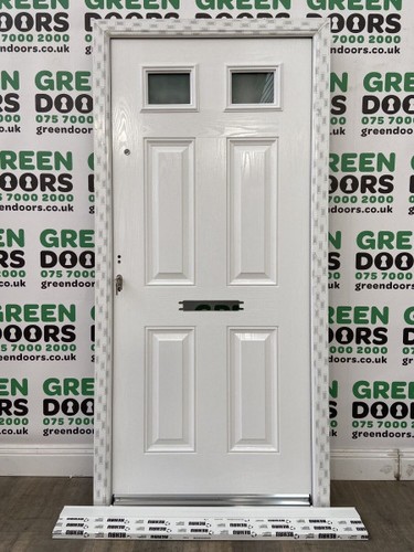 Composite front door - white, grp