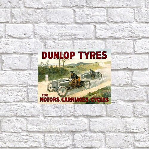 Dunlop tyres retro tin metal - dunlop,