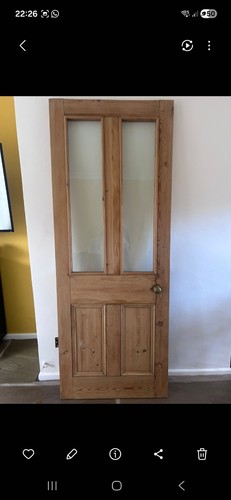 Victorian glazed pine panel - glazed, 4-panel