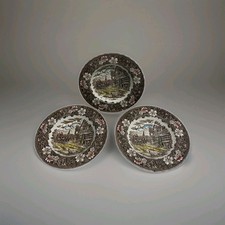 Royal Tudor Ware Staffordshire Coaching Taverns Rimmed Soup Plates, Set of 3