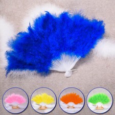 Fluffy Feather Hand Fan Burlesque Fancy Dress Costume Dance Party Folding Fans