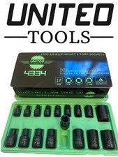 United Tools 17pc 3/8" & 1/2" dr IMPACT FEMALE E-Torx Socket Set E5 to E24 Hex