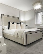 Luxury Dream Bed Frame Upholstered Fabirc Plush Velvet Double King Super King