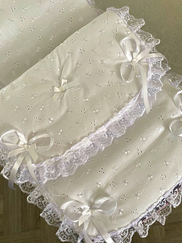 Small white dolls pram - set,