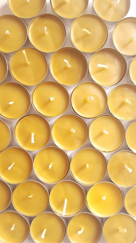 Beeswax tealights natural - tealights,