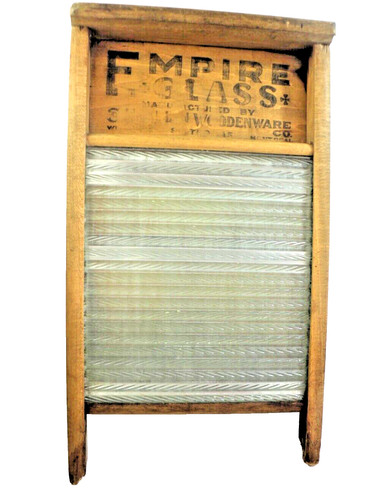 Antique empire glass washboard - antique,