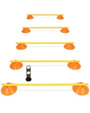 Mini Hurdles Cavaletti Agility Set of 5 Orange Troughs with Poles 100cm