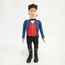 Steiff Peasant Jorg 9112/45 1987 Felt Doll Vintage Plush Doll Blue red 5-021...