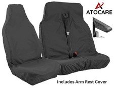 For Peugeot Expert Waterproof Heavy Duty Van Seat Covers Black 2+1 Inc Arm Cover