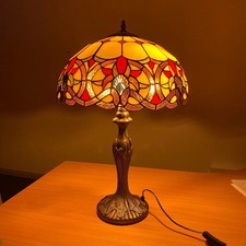 Tiffany 16 inch Style Table Lamp Stained Glass Handcrafted Living room Bedroom