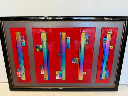 Large modern fused glass wall - modern,