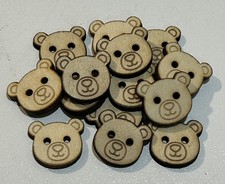 15 x Teddy Bear Head Wooden