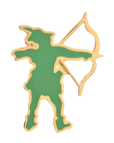 Archery green pin badge - archery,