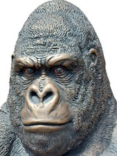 Silverback Gorilla Bronze Finish Statue Realistic Lifelike Figure Lifesize Model