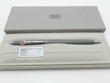 Cross Century 2102 Epoxy Matt Gray Ballpoint Pen, CT, Blue Ink, Logo, Box *MINT*