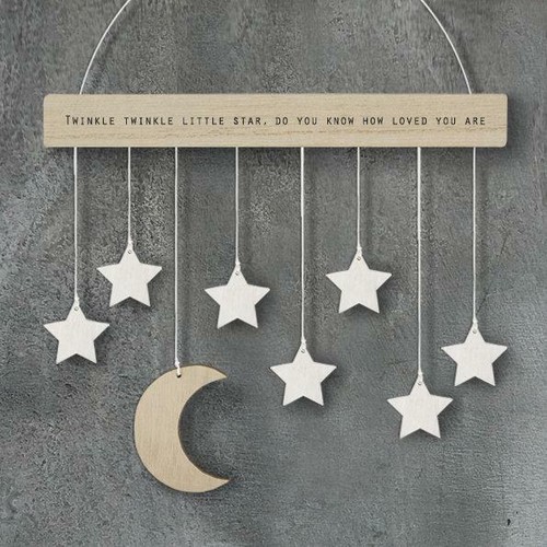 Wooden moon and - moon, stars