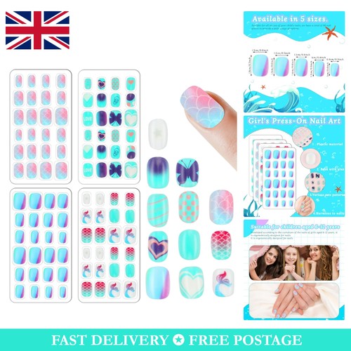 Pcs cute blue press on - pcs,