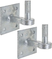 2 X HEAVY DUTY GALVANISED 19mm HOOK PLATE Field Gate Square Hanging Pin Hinge