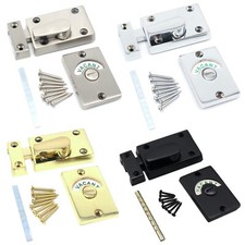 Bathroom Indicator Bolt Vacant Engaged Privacy WC Toilet Door Lock Satin Brass
