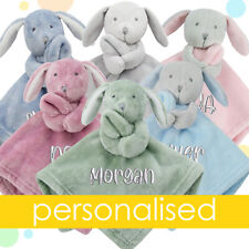Personalised Baby Girls Boys Toddler Bunny Comforter Newborn Keepsake Soft Toy