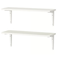 2x IKEA Wall Shelf with Brackets Wall Mounted Display Storage Complete Shelves