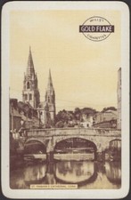 Playing Cards Single Card Old Vintage GOLD FLAKE CIGARETTES Smoking CATHEDRAL  F