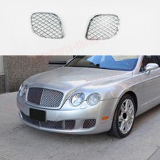 Chrome Front Bumper L&R Grille Mesh For 2009-12 Bentley Continental Flying Spur