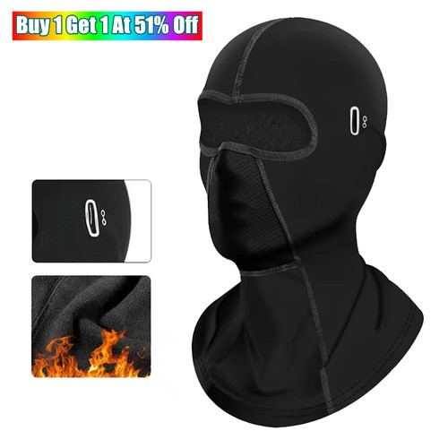 Black balaclava hat - black, full