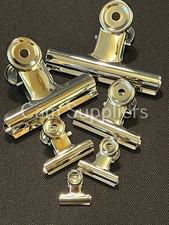 Silver Bulldog Foldback Clips Metal Paper Binder Grip 20mm 30 40 50 75 90 140mm
