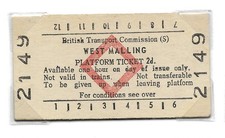 1967 West Malling BTC(S) 2d Edmondson Platform Ticket Red Diamond British Rail