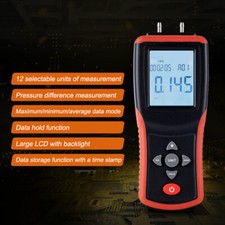 Digital Manometer 2.4-inch LCD High Precision Hand-held Dual-port Manometer 