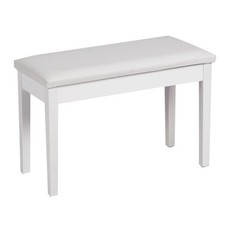 2-in-1 PU Leather Piano Bench Stool Double Duet Seat w/Padded Cushion White