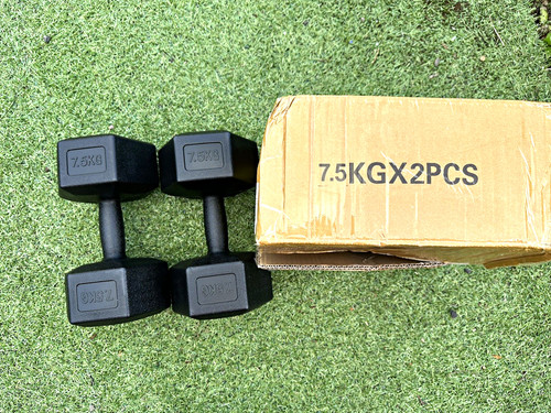 5kg hex dumbbells pair - dumbbells,