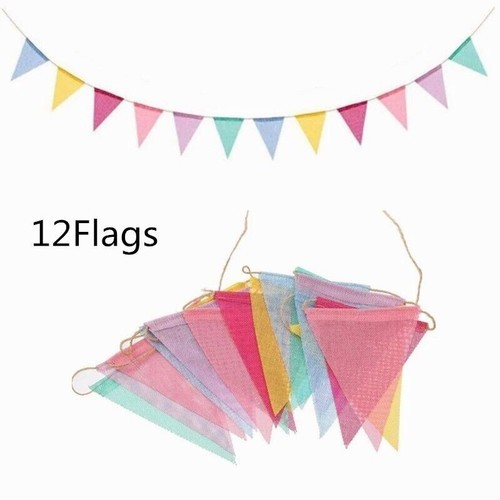Fabric bunting double sided - 12,